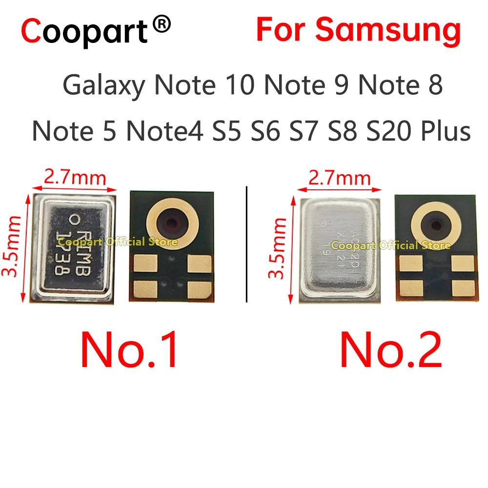 2pcs New Mic Speaker Receiver inner Microphone for Samsung Note 10 Note 9 Note 8 Note 5 4 S5 S6 S7 S8 S20 Plus Replacement Parts