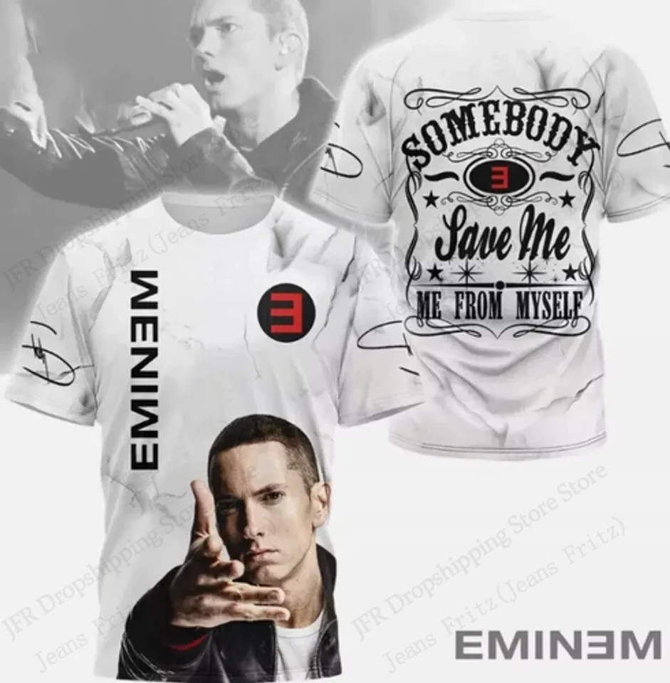 Rapper Eminem Album 3D Print T-shirt Men Women Fashion Casual Short Sleeve Tops Tees Mens clothing tops y2k new rock t shirt men