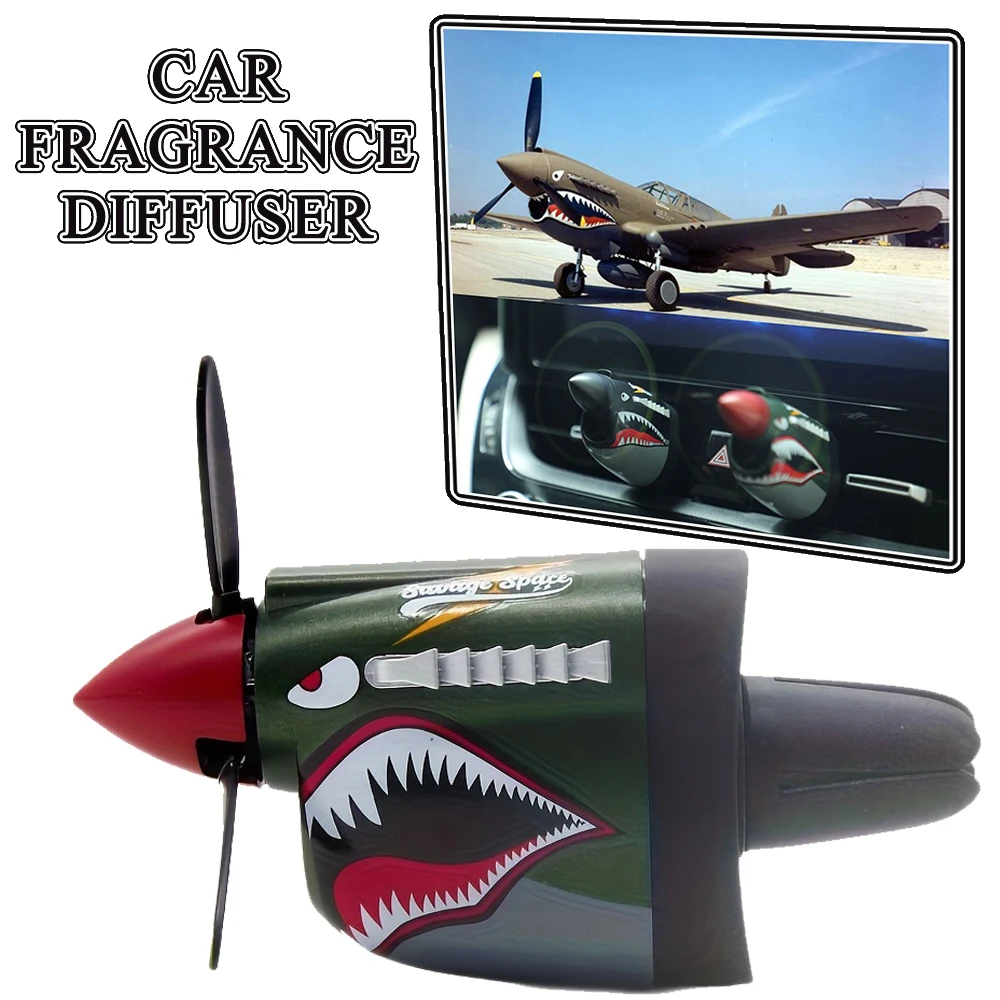 

FANDAO New Creative P-40 Fighter Model Car Aroma Diffuser Green Shark Mouth/Tiger Head Tribute For Enhanced Interior Fragrance
