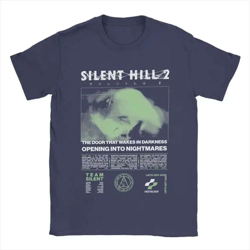 

Camisetas Silent Hill 2 para hombre, ropa de algodón, pantalón corto informal de manga corta con cuello redondo