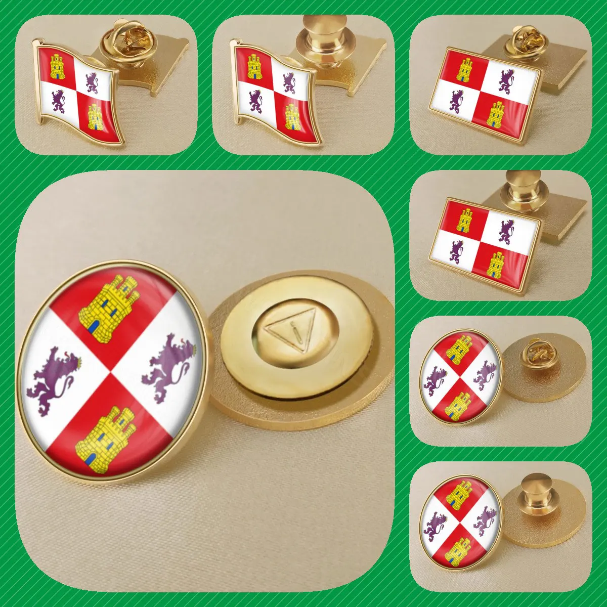 Castile and León Autonomous Community of Spain Flag Lapel Pins Brooches Badges