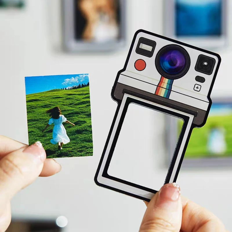 2pcs Creative Funny Photo Frame Magnets - Cute Mini Instant Polaroid Refrigerator & Whiteboard Stickers