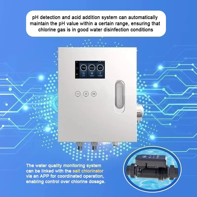 

STEPON WiFi APP Multifunctional Swimming Pool Water Quality with Measurement PH/ORP/TEMP. Sensor Control System