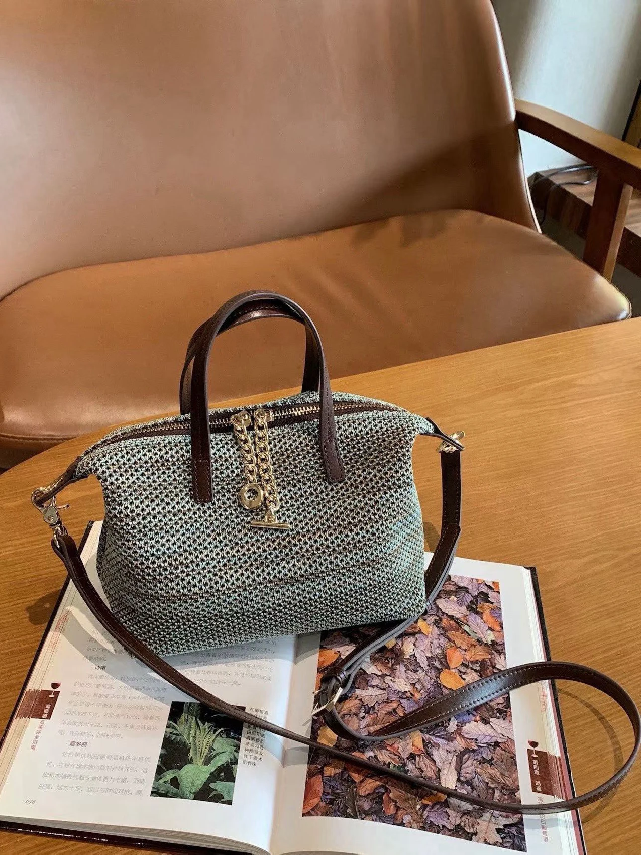 2026-new-fashion-casual-tote-bag-weaving-head-layer-cowhide-handbag-soft-nylon-detachable-shoulder-strap-square-shape