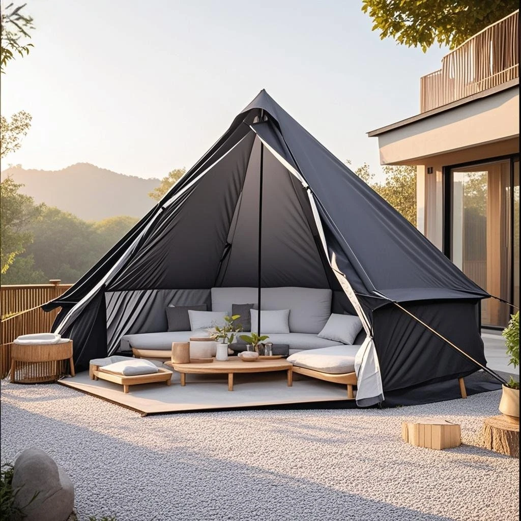 

6-8 Person Camping Tent with Ventilation Opening & Removable Floor for Family Bonfire Nights and Gathering, Waterproof PU4000