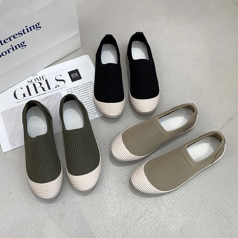 Free Shipping Mesh Round Toe Flats 2023 Hot Sale Spring/Autumn Shoes Female Mixed Colors Slip-On Concise Flats Zapatos Planos