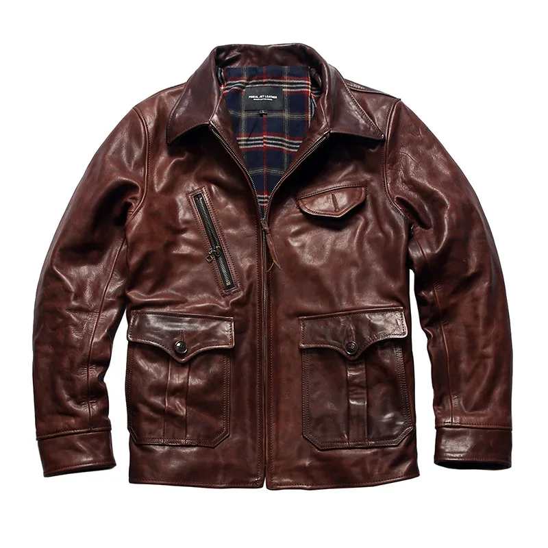 Genuine Horse Leather Super Top Quality Slim Classic Horsehide Stylish Jacket, Asian Size Read Description Before Order!