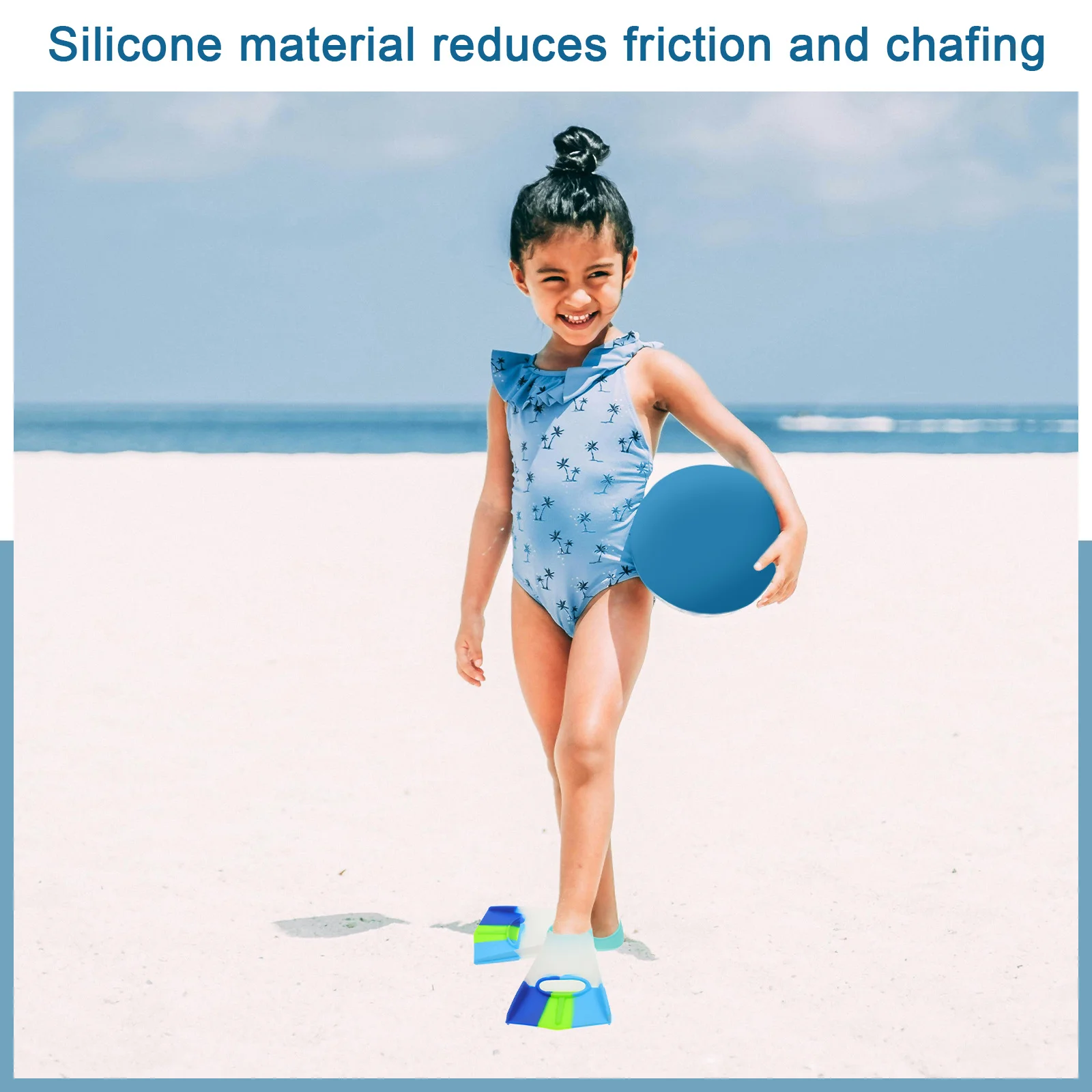 1 Para Silikonowych Krótkich Płetw dla Dzieci do Treningu Pływania na Długi Zasięg, Lekkie, Wygodne, do Snorkelingu i Nurkowania