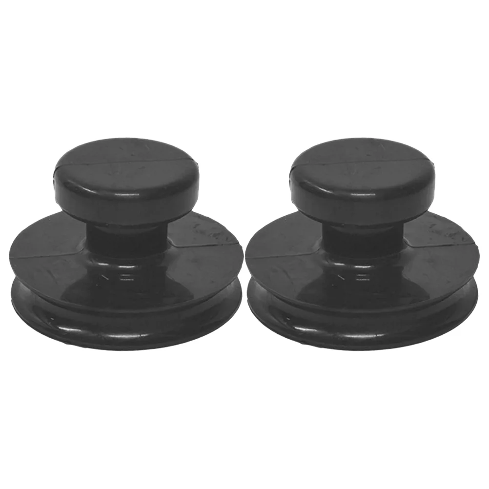 

2 Pcs Buddha Music Bowl Accessories Suction Handle with Cover Singing Cup Rubber