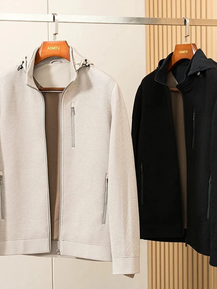 

Теплая вязаная шерстяная куртка для мужчин: повседневная, спортивная, осенне-зимняя, новинка, модная и стильная.