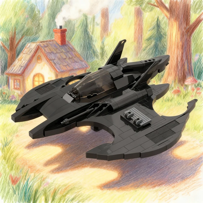

329 деталей MOC MOD: Конструктор-модель Batwing без шипов, оригинальный дизайн, супергерои, DCD, строительные блоки, рождественский подарок, игрушки