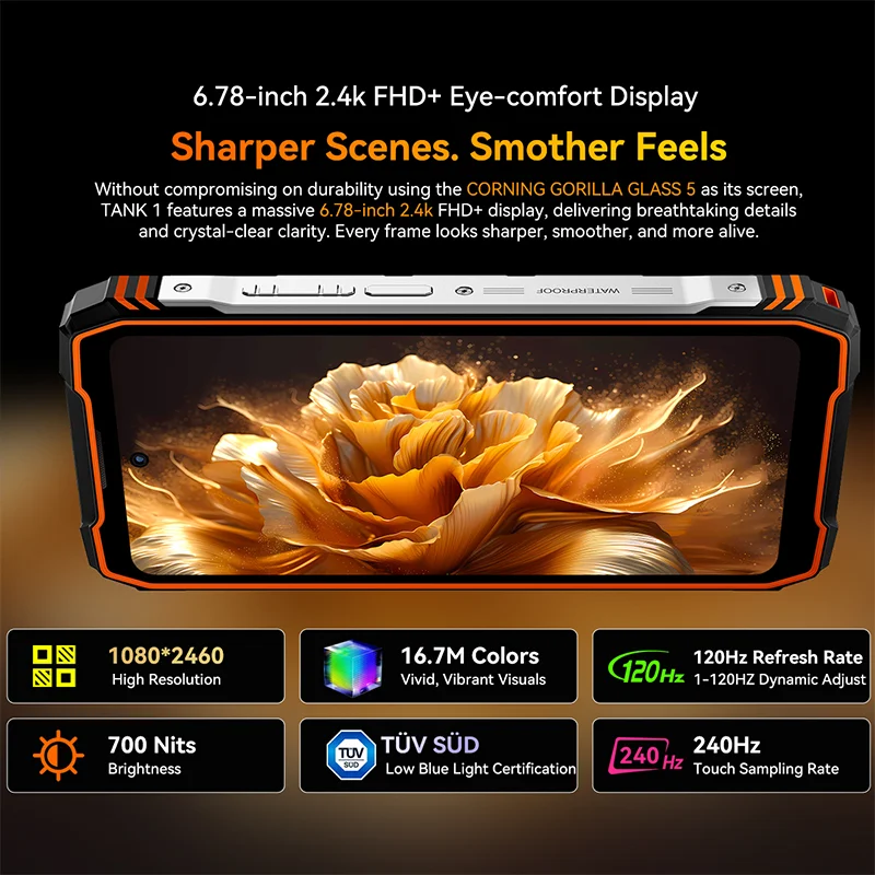 Blackview Oscal TANK 1 Rugged SmartPhone 5G  6.78" 2.4K 120Hz Display Dimensity 7050 20000mAh NFC 64MP AI Cellphone