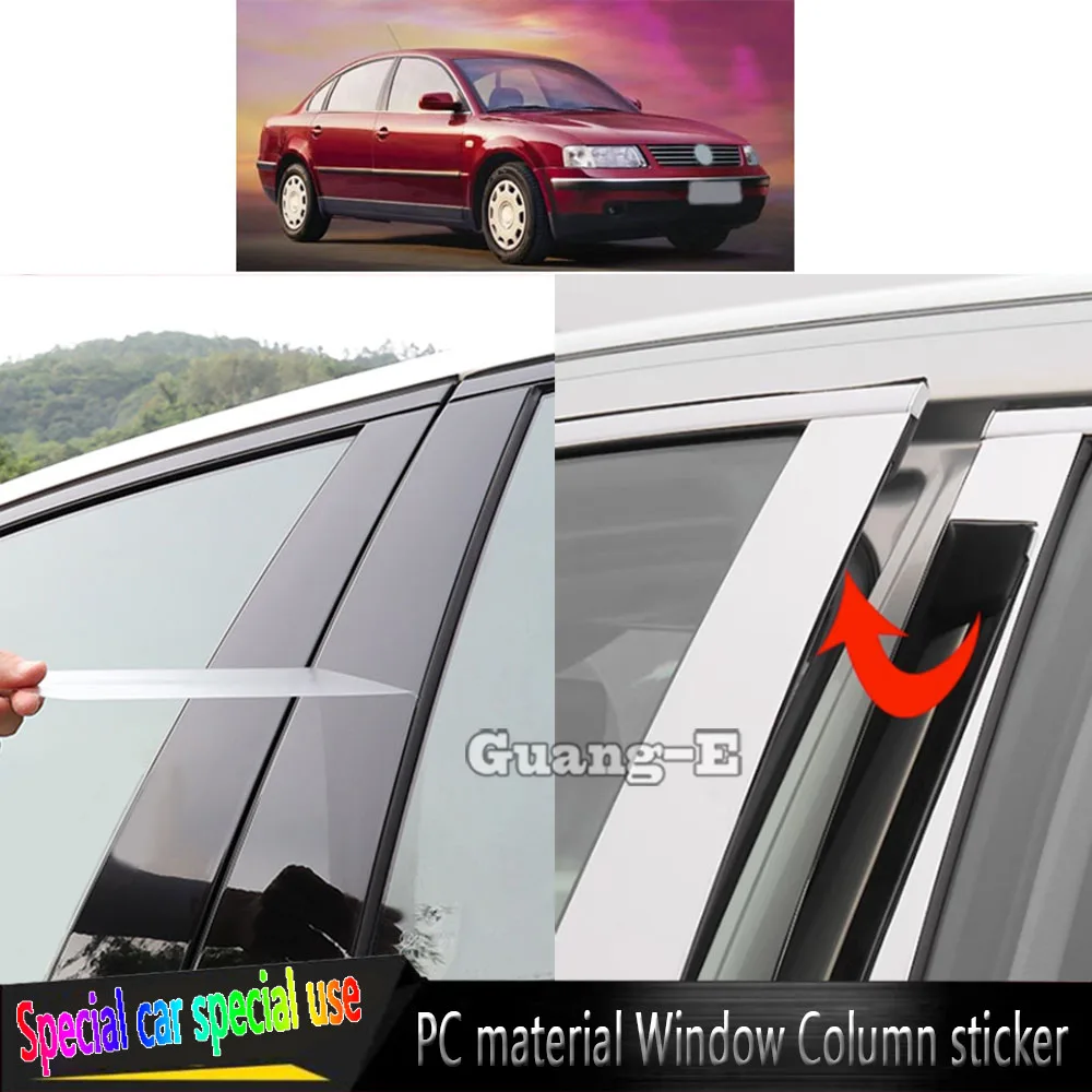 

For VW Volkswagen Passat B5 2002 2003 2004 2005 Car TPU/Glossy Mirror Pillar Post Cover Door Trim Window Molding Sticker