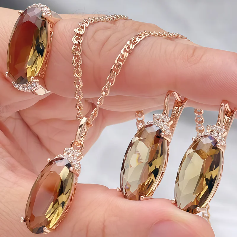 Kolczyki wiszące z brązowym ka – Statement Earrings Oversized recenzja i cena