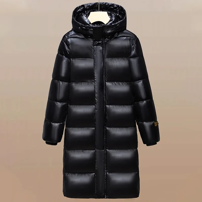 2024 New Arrival Men's Long Black and Gold Cotton Coat, Stylish and Elegant Jacket for Winter