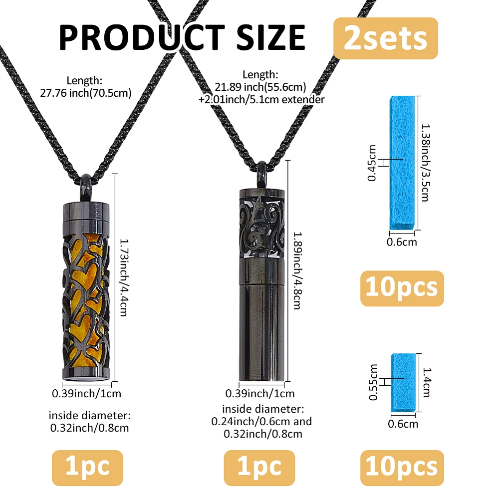 Essential Oil Necklaces Perfume Pendant Necklaces with 20 Felt Pads Diffuser Locket Necklace Essential Oil Jewelry Gift Oil