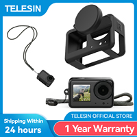 TELESIN Soft Silicone Case For DJI OSMO Action 3 4 5pro Lens Cap Camera Drop Proof Protective Case For DJI Action 3 4 5pro