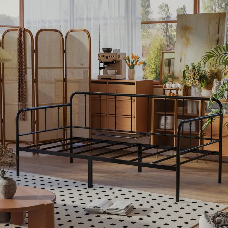 European wrought iron sofa bed single small apartment living room study siesta simple modern wrought iron sofa iron frame bed