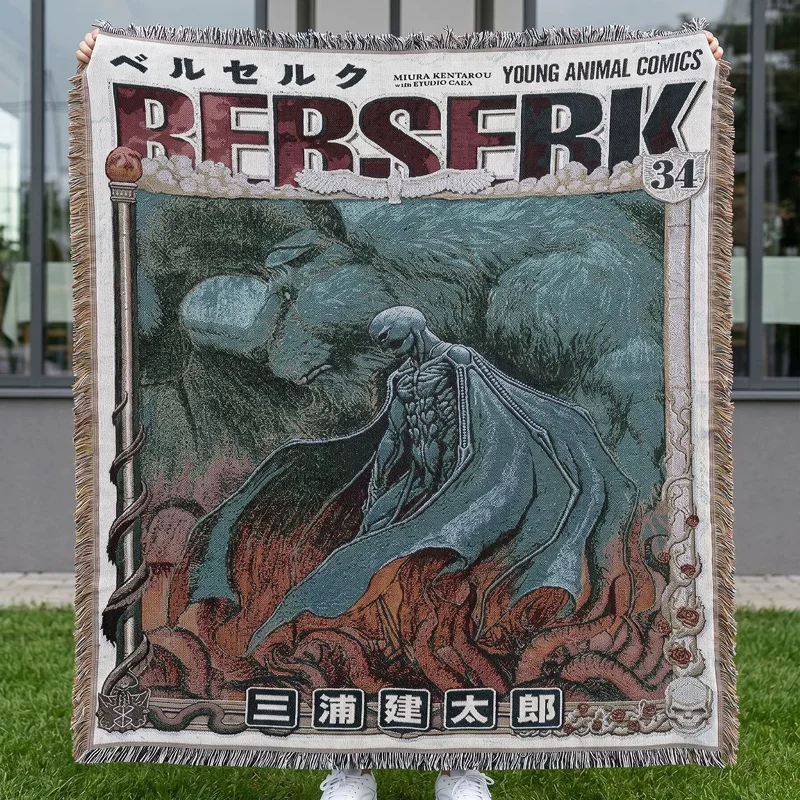 Anime Cotton Handmade Woven Blanket Rug Throw Tapestry Home Decoration Kids Girl Boy Customized Birthday Gift New Year 130x160cm view 5