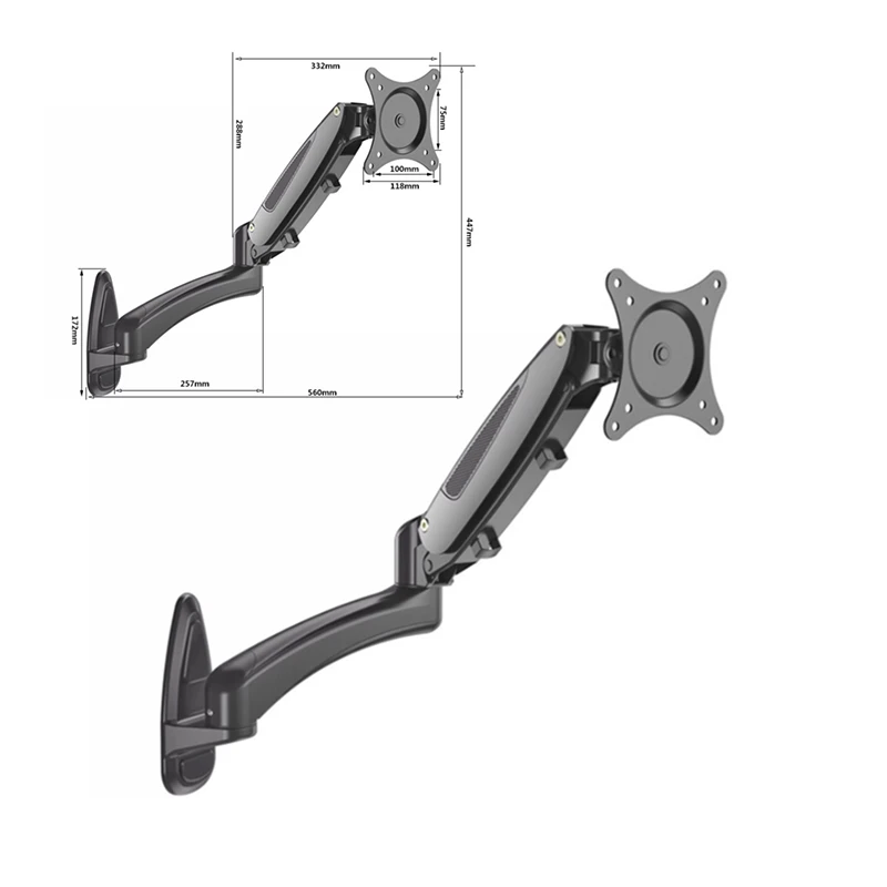 

High Quality New Design 15-32 Inches 360 Degree Gas Spring Robotic Single Arm