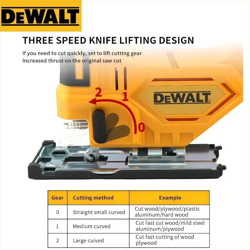 เลื่อยจิ๊กซอไร้สาย Dewalt 3000 รอบต่อนาที แบบไร้แปรงถ่าน 20V เครื่องมือไฟฟ้าอเนกประสงค์แบบพกพา ปรับได้ สำหรับงานไม้