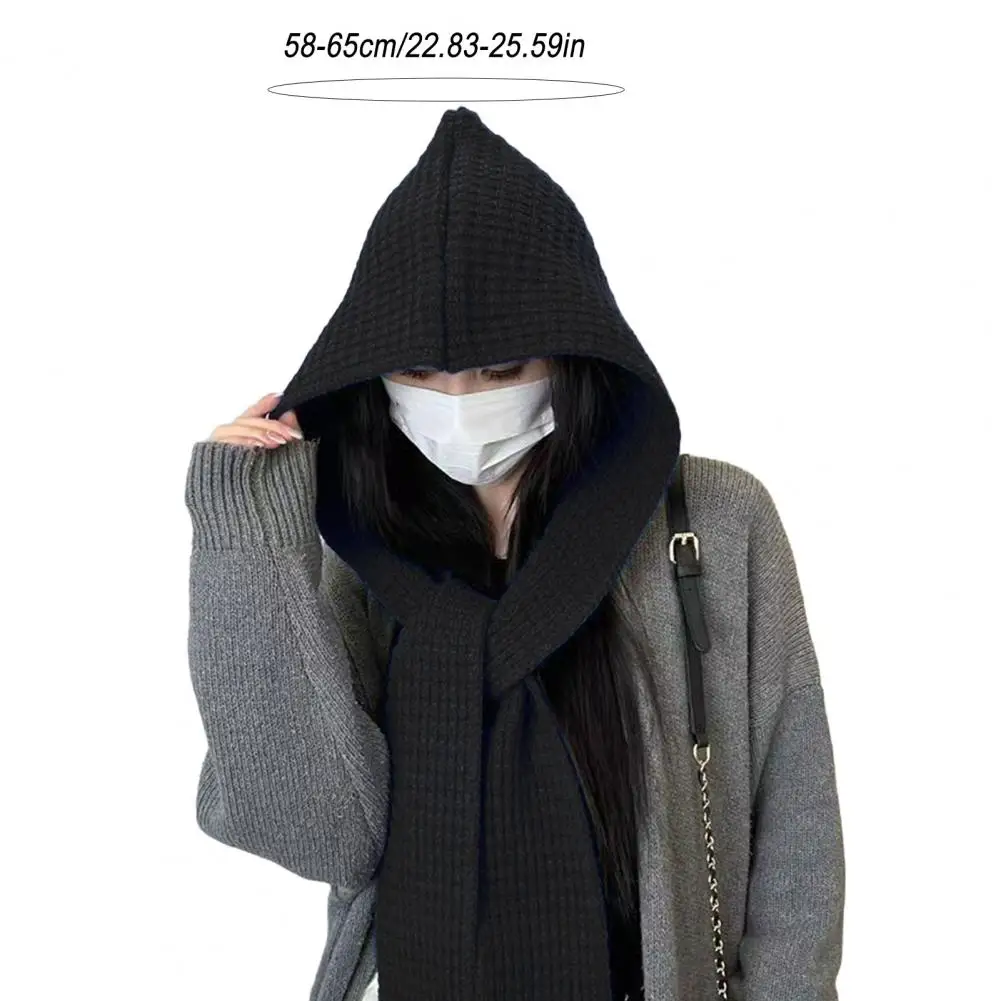 Wool Big Sophie Scarf Oversize Hood Balaclava Winter Hat Ear Protection Windproof Warm BomberHats Women Fashion Beanies