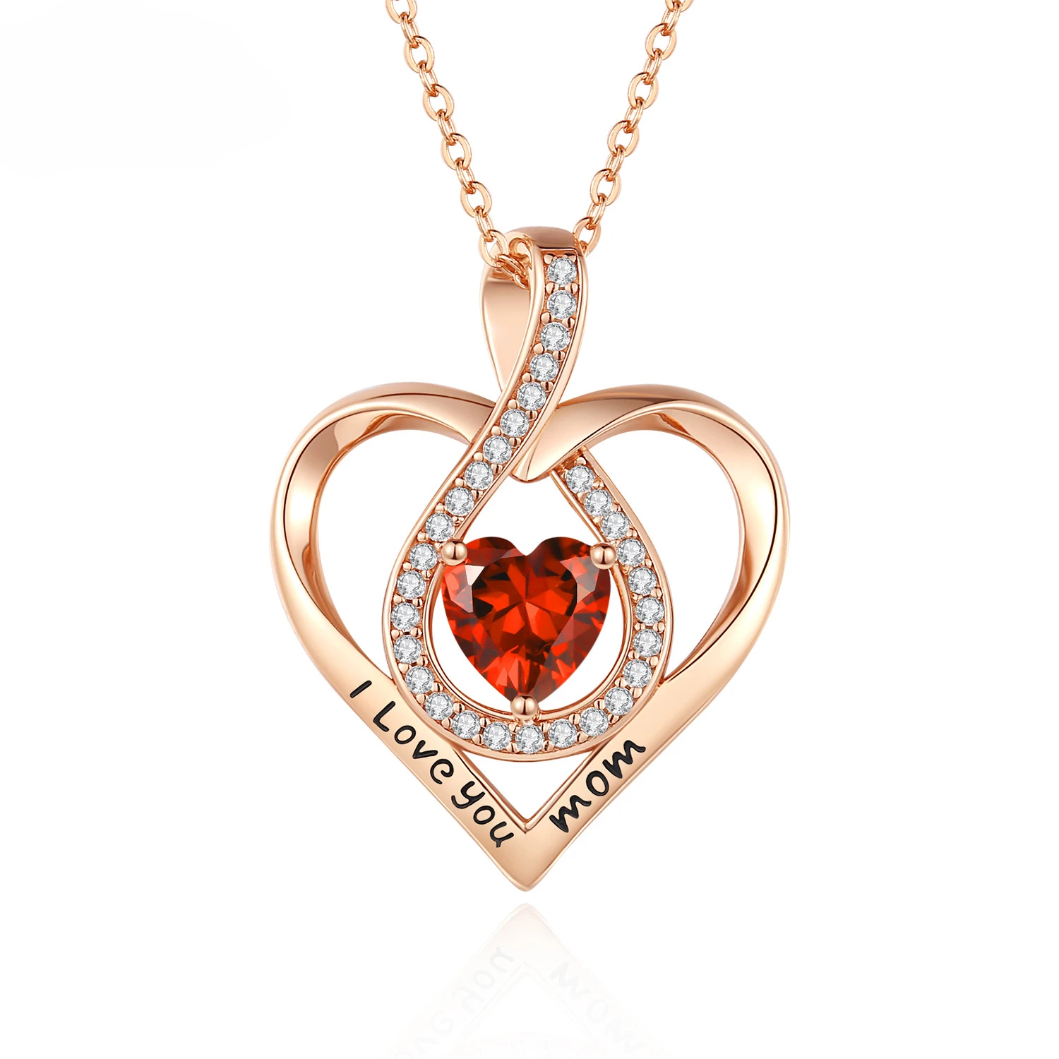 

CHKAWOCIS925 Sterling silver crystal necklace Valentine's Day gift for women simple fashion heart love necklace collarbone