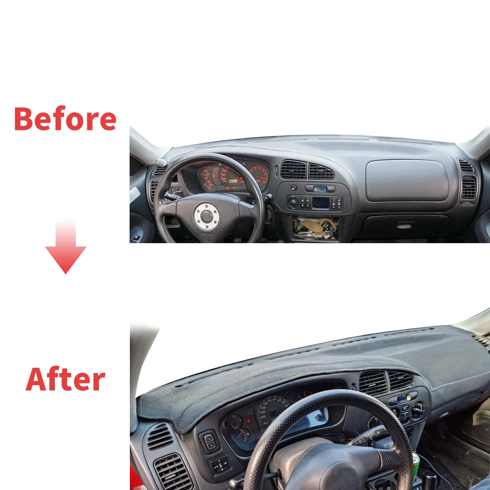 يصلح لميتسوبيشي لانسر 1996-2000 EVO تطور داشمات داشمات ظلة غطاء لوحة القيادة وسادة واقية السجاد اكسسوارات السيارات