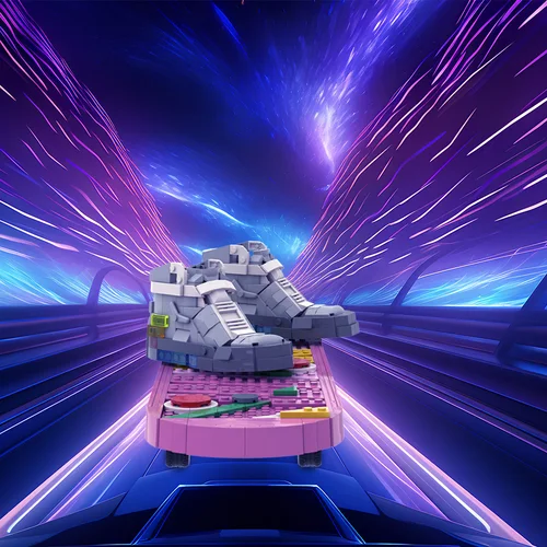 고브릭스 MOC 영화 백 투 더 퓨처 스케이트보드 빌딩 블록 모델, 하이테크 스케이트보드 신발, 창의적인 브릭 장난감, 어린이 선물  Best5