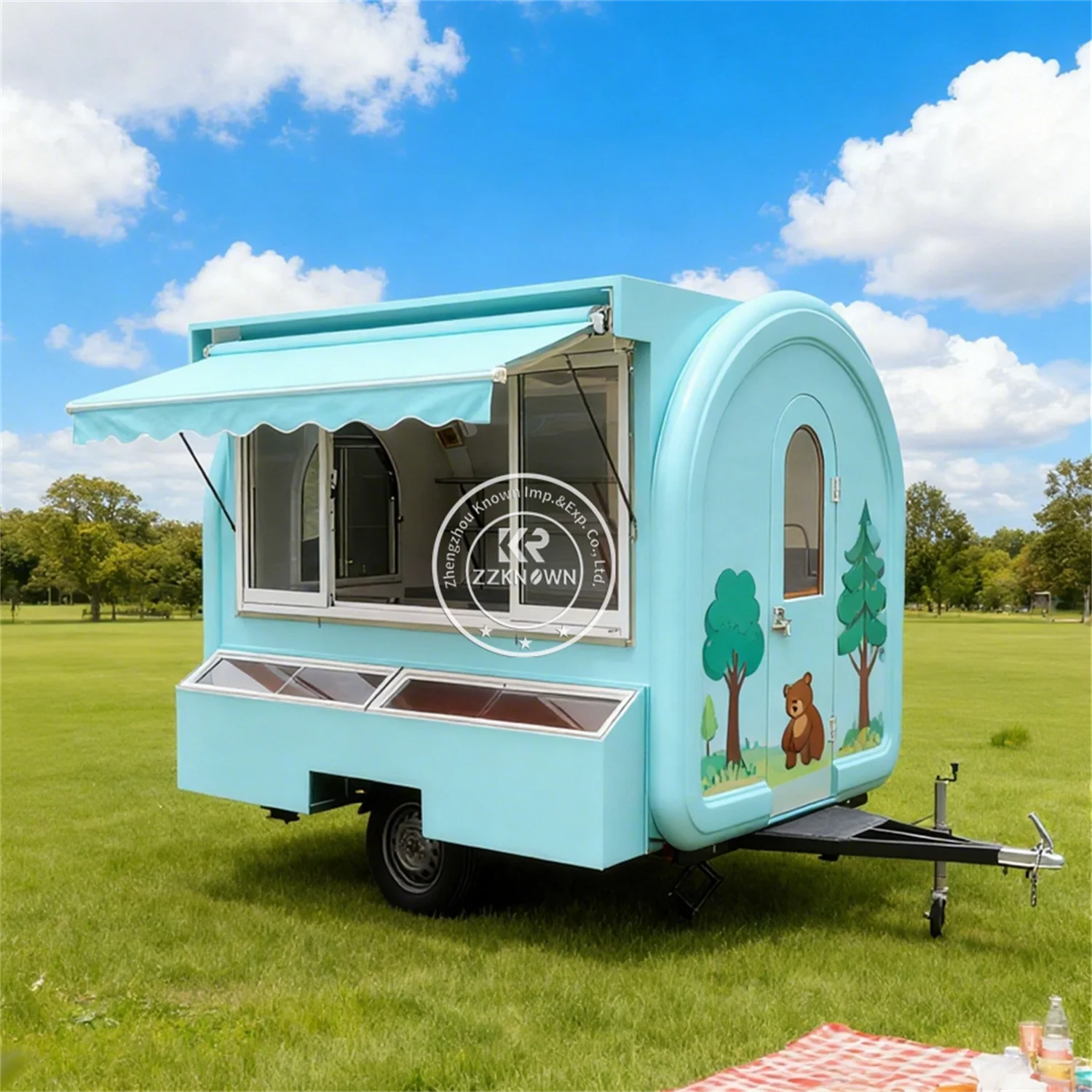 

Mobile Beverage Hot Dog BBQ Fast Food Trailer Fully Equipped Mobile Snack Trailer Concession Food Truck with Full Kitchen