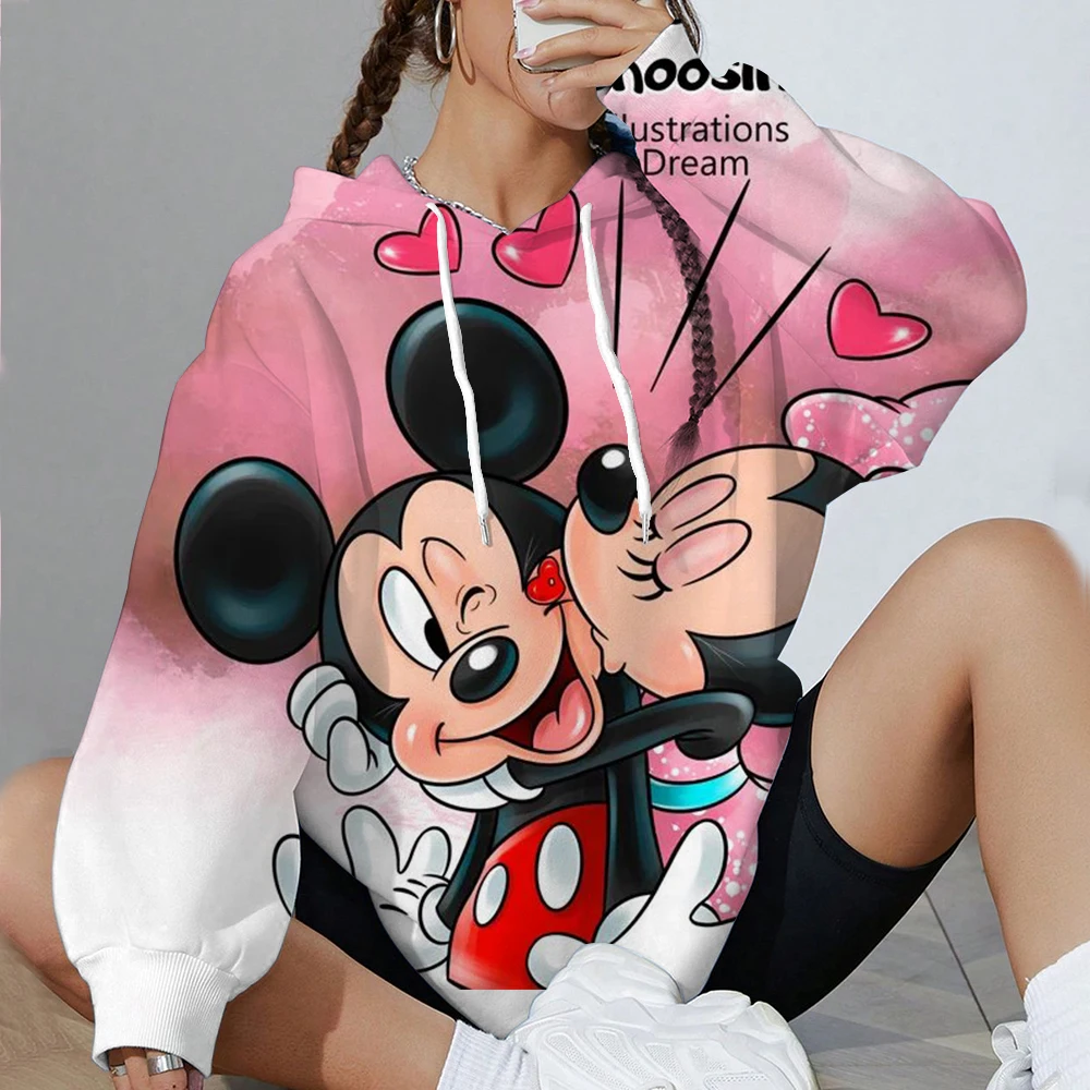 Anime Disney Myszka Miki 2026 Damska Bluza z Kapturem Damska Bluza Uliczna Bluza Harajuku Ubrania