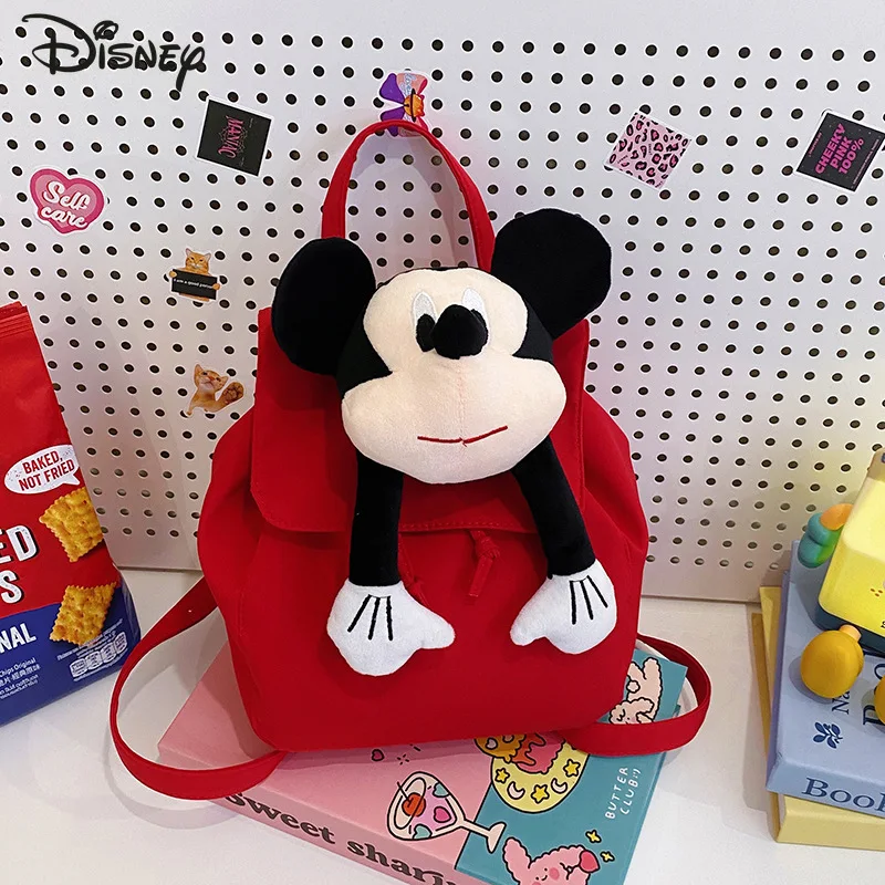 

Disney Mickey 2026 New Women's Backpack Fashion High Quality Three-dimensional Doll Backpack Solid Color Multi-Function Backpack