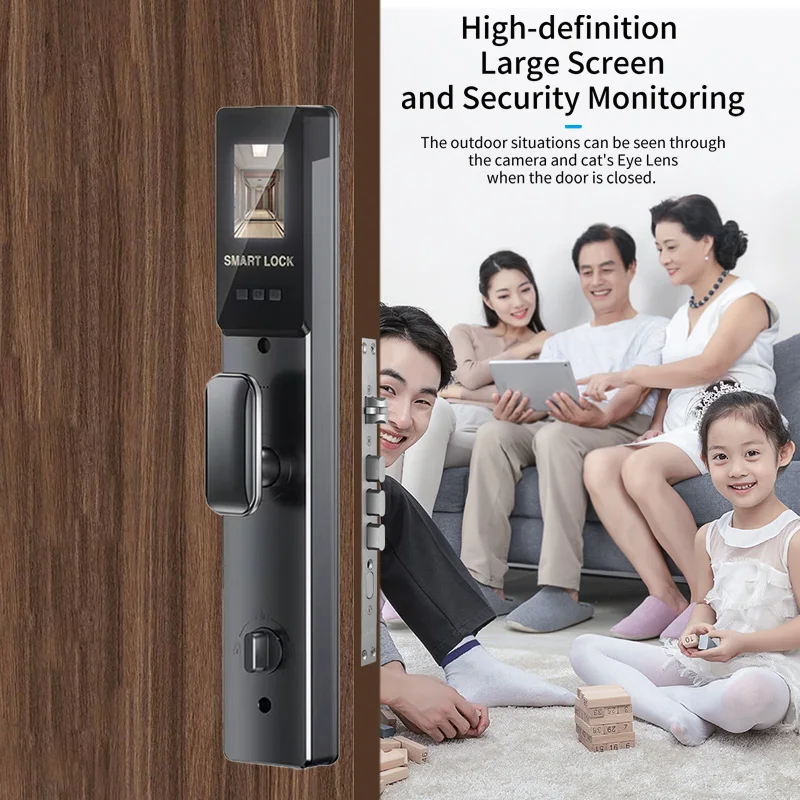 3D Face Smart Door Lock Biometric Recognition Fingerprint Password IC Card APP Wifi Lock Unlock for Home House Apartment