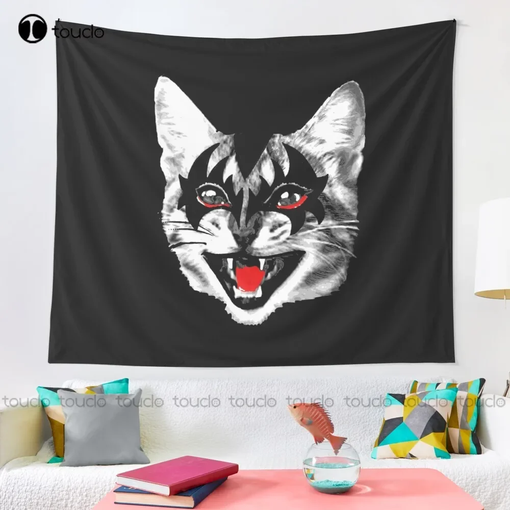 Rock Star Kitten 2 Tapestry Love Tapestry Tapestry Wall Hanging For Living Room Bedroom Dorm Room Home Decor Art Home Decoration