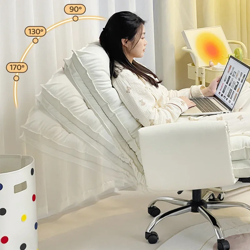 

Игровое компьютерное кресло с откидной спинкой, эргономичное поворотное офисное кресло с высокой спинкой для дома, спальни, удобный стример