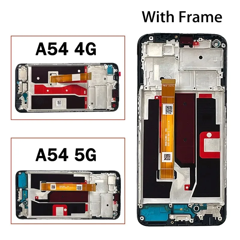 Original A54 LCD For Oppo A54 4G CPH2239 LCD Display Screen +Touch Panel Digitizer For Oppo A54 5G CPH2195, OPG02 Display Frame