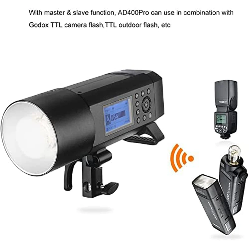 AD400Pro All-in-One Outdoor 400W 2.4G TTL Portable Speedlite Flash Strobe Light for Photography