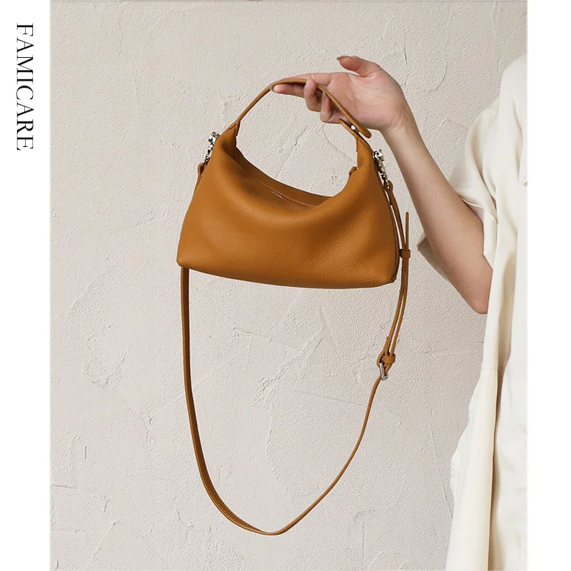 2024 New Women\'s Bag Female Luxury Soft Genuine Leather Handbag Lady Fashion Daily Casual Shoulder Bag Girls Crossbody Messenger
