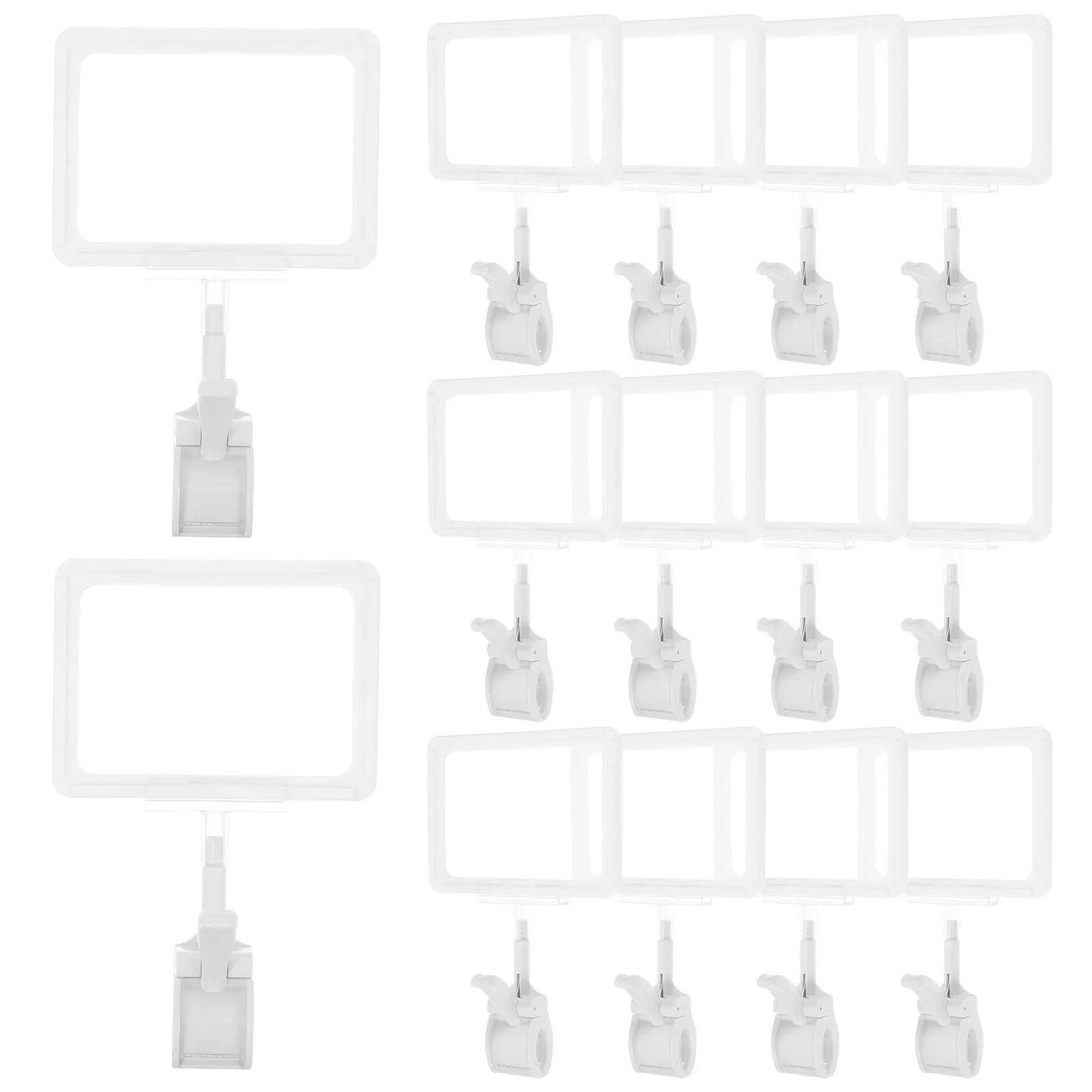 

Набор из 15 двусторонних держателей для ценников с вращающимися зажимами, прочные клипсы для демонстрации товаров в супермаркетах, для карточек, табличек, ценников, этикеток