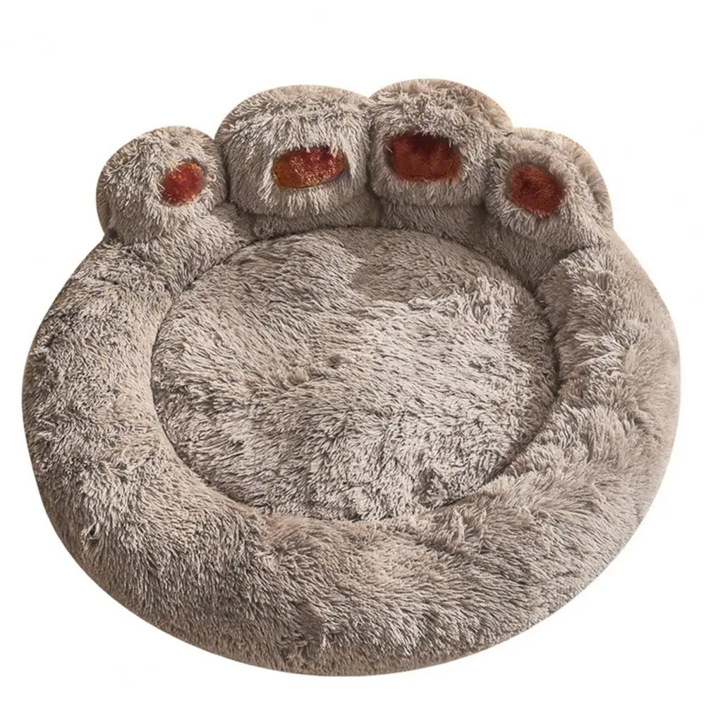 Pet Nest Plush Bed Premium Cotton Filling Pet Bed Cozy Paw-shaped Pet Bed with Fluffy Plush for Cats for Warmth for Ultimate