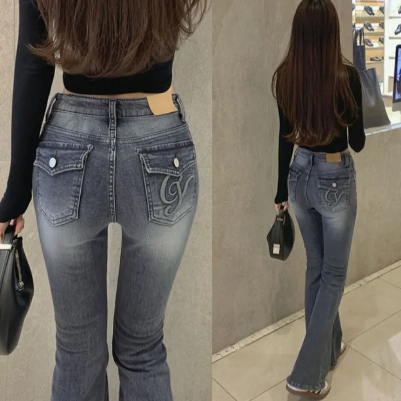 

y2k pant Korean Hip Padded Jeans Perfect Cut High Elastic Slim Skinny Denim Pants Pure Sexy Versatile Daily Streetwear for Women