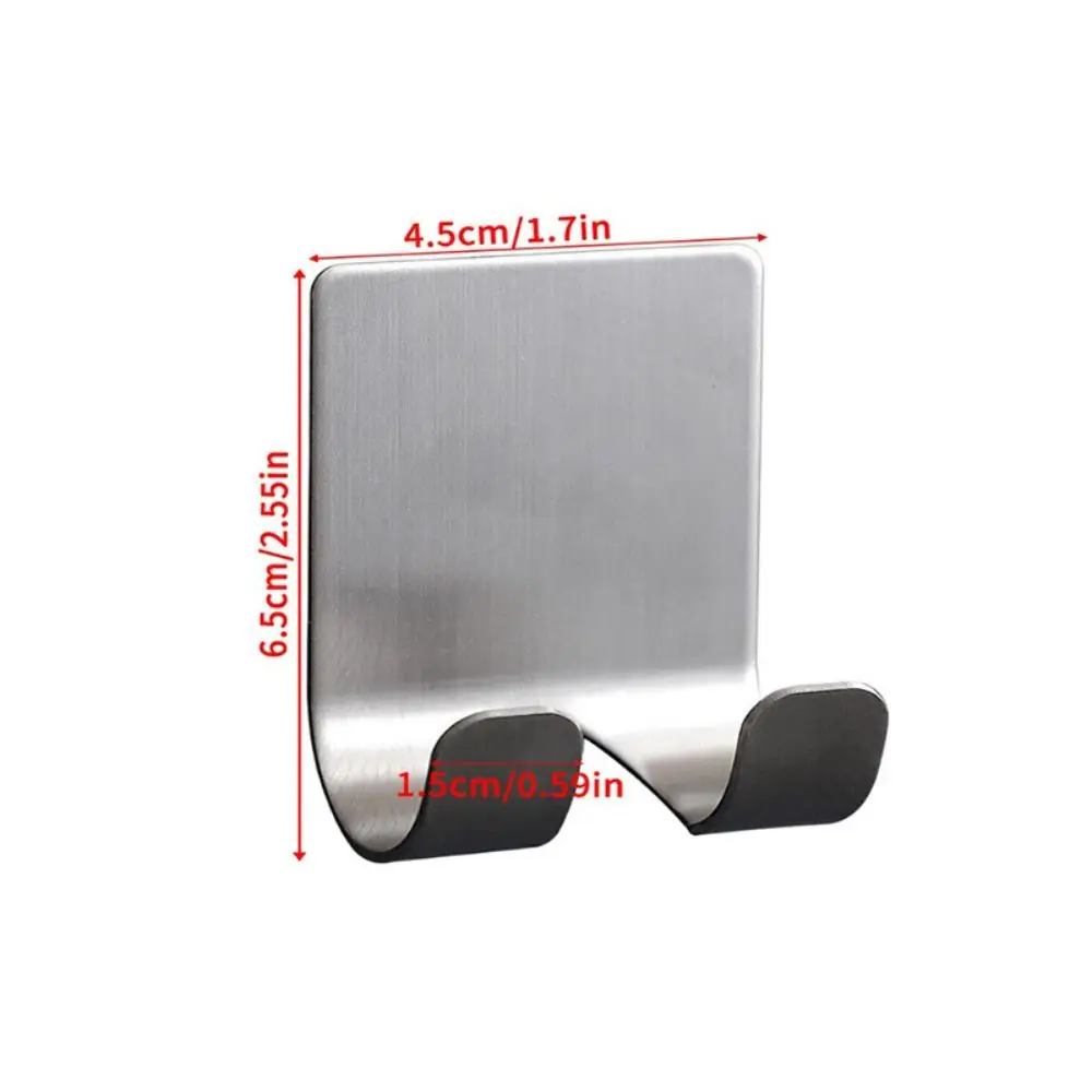 2Pcs Self Adhesive Stainless Steel Razor Holder Double Hook Rust-proof Wall-Mounted Shaver Hook Waterproof Multi-functional