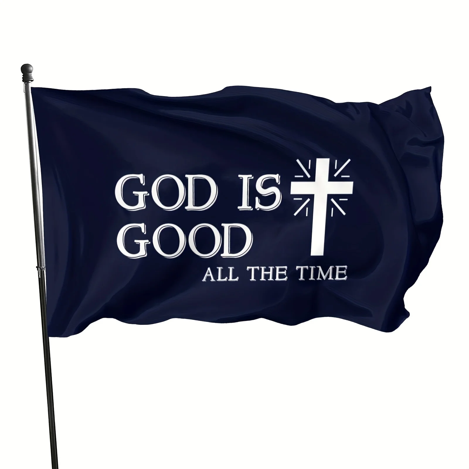 God Is Good All The Time Christian Flag Cross Pattern Banner Church Worship Decor Outdoor Indoor Religious Event Flag