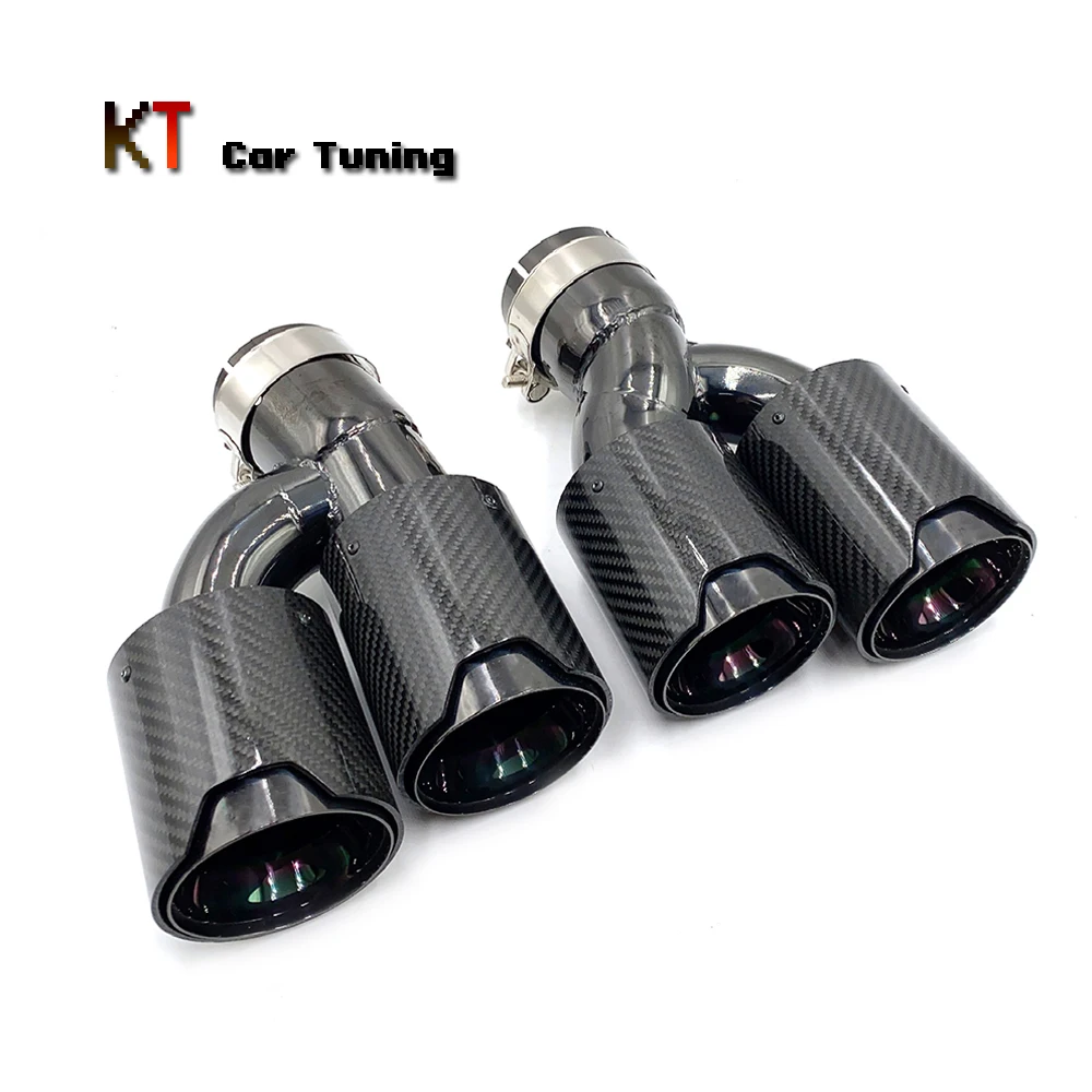 1Pair Dual Exhaust Tip Satinless Steel Muffler Tip Tailpipe For BMW 525i 528i 530i G30 G31 2018 5 series Exhaust Pipe