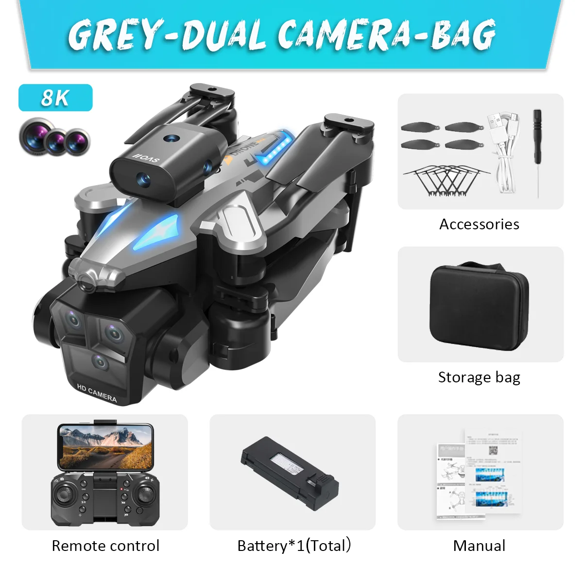 C10 Max GPS Remote Control Drone 8K Camera Optical Flow Positioning Obstacle Avoidance Gesture Photography Foldable Quadcopter