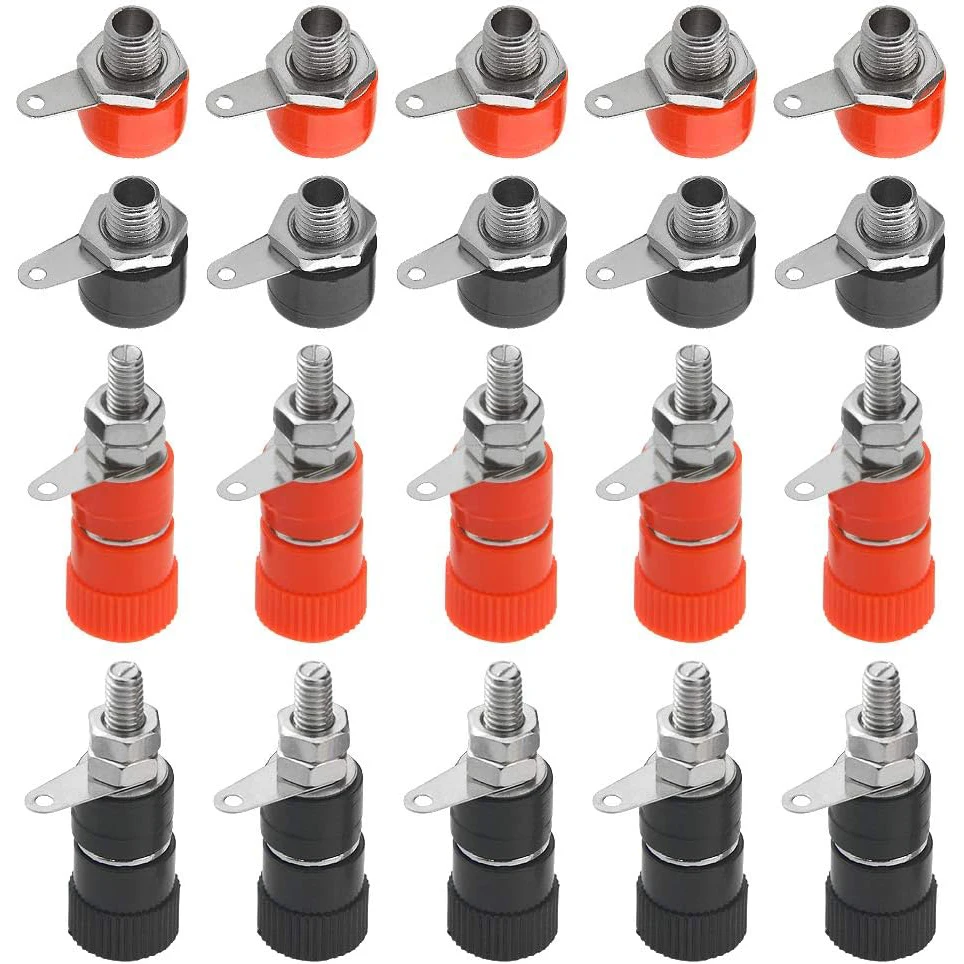 40 PCS 4mm Banana Plug Socket Binding Post Terminals + 4mm Banana Female Socket Jack Mount Connectors for Banana Plugs Amplifier