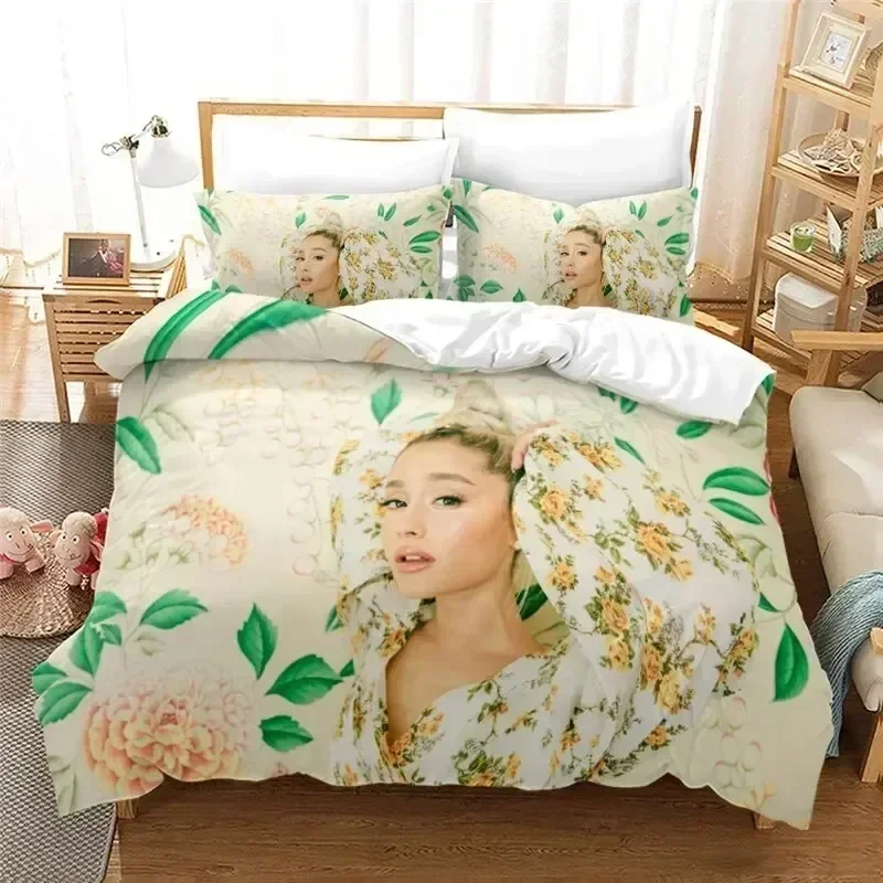 Fashion Sexy Girl Ariana Grande 3D Bedding Set Duvet Cover Sheet Printed Pillowcase Bed Full Queen King Size Comforter Bedroom