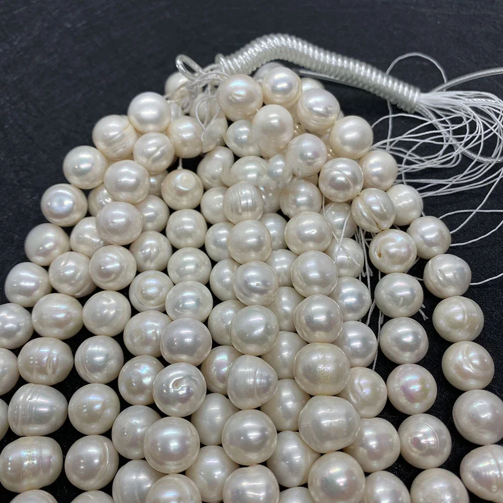 100% Natural Freshwater Pearl Beads Grade A 9-12mm Nearly Round Bead for DIY Jewelry Making Earring Necklace Punch Loose Spacer