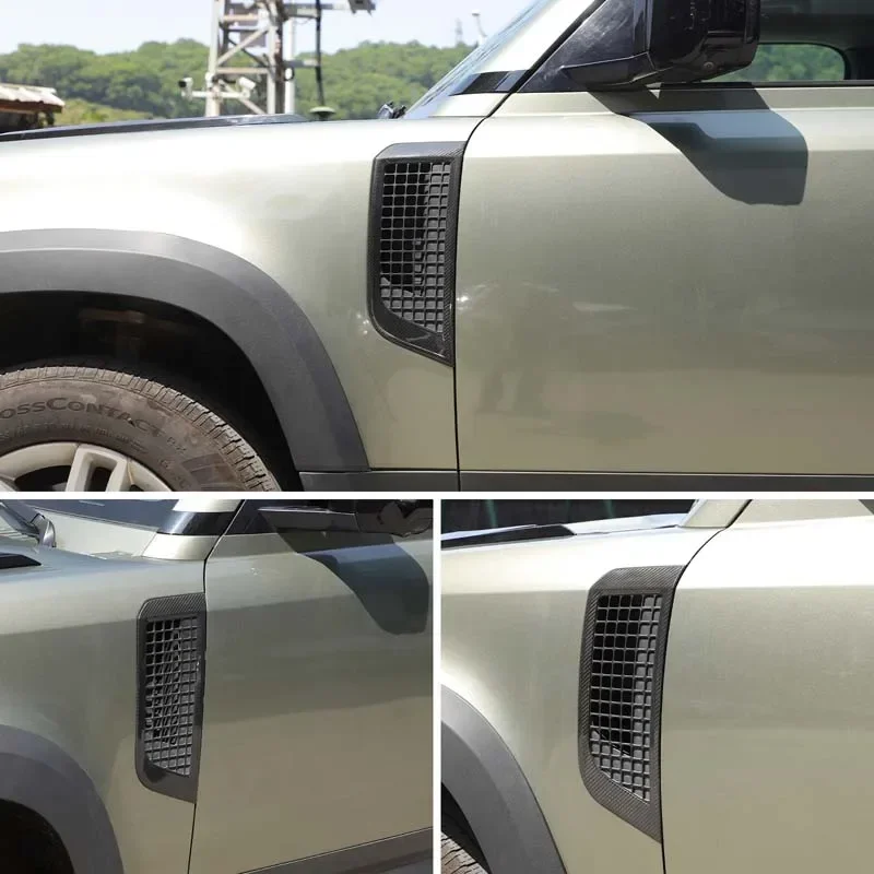 

2Pcs Real Carbon Fiber For Land Rover Defender 90 110 130 2020-2025+ car air outlet fender decorative frame sticker accessories