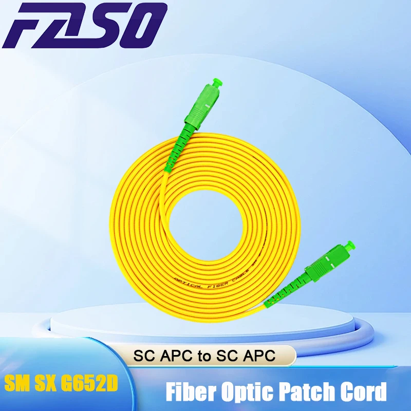 20/50PCS Cheap SC APC G652D Optical Fiber Patch Cord SM Optical Cable 3mm High Quality Fiber Optic Patch Cord